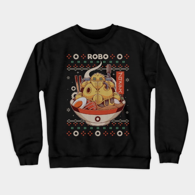 Robo Ramen Christmas Crewneck Sweatshirt by Alundrart